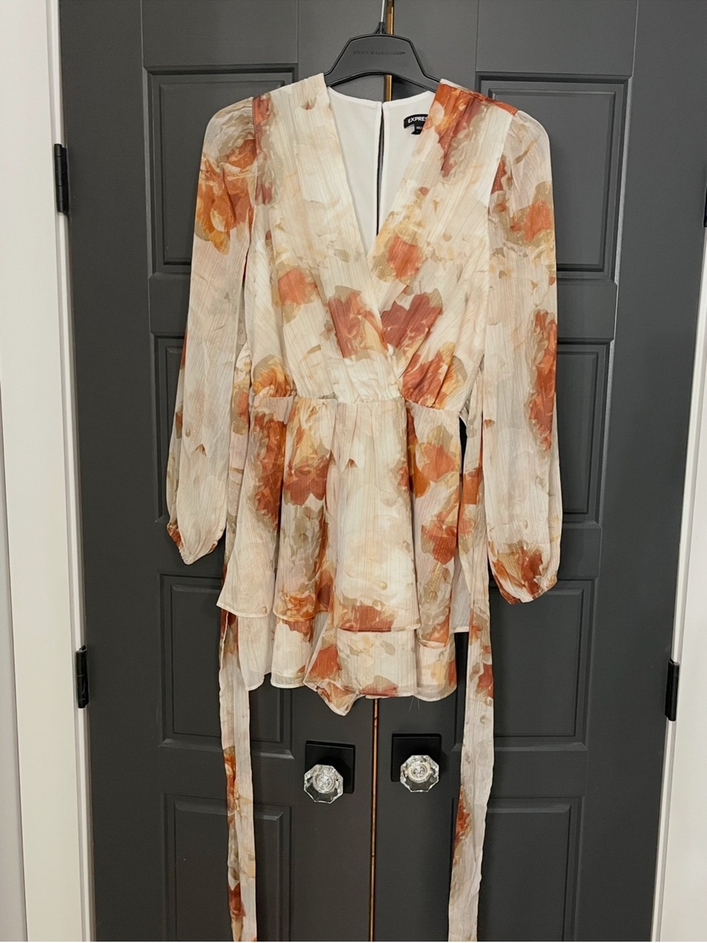 Express Cream and Rust Floral Romper - S